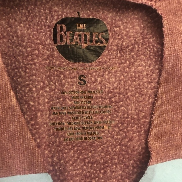The Beatles Women's Graphic Cutout Neck Long Sleeve Sweatshirt Distressed Size S - Picture 5 of 11